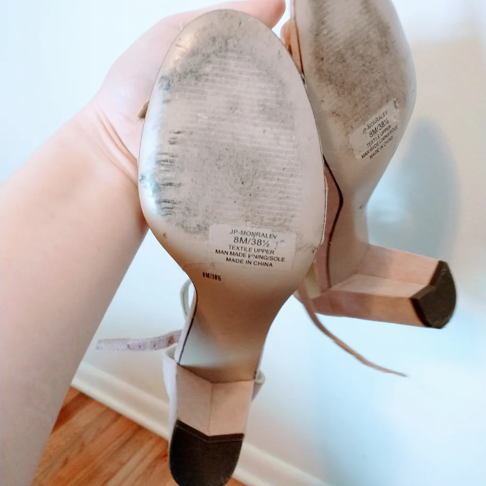 Jessica Simpson chunky heel, Pearl detail and ankle strap. Wear shown size 8
